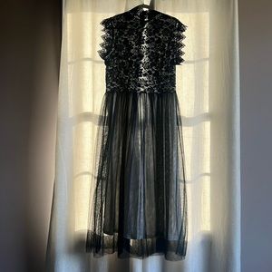 Black lace sleeveless tulle dress. XL NWOT